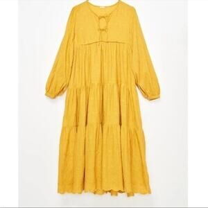 Matta Yamini Embroidered Dress in Gold